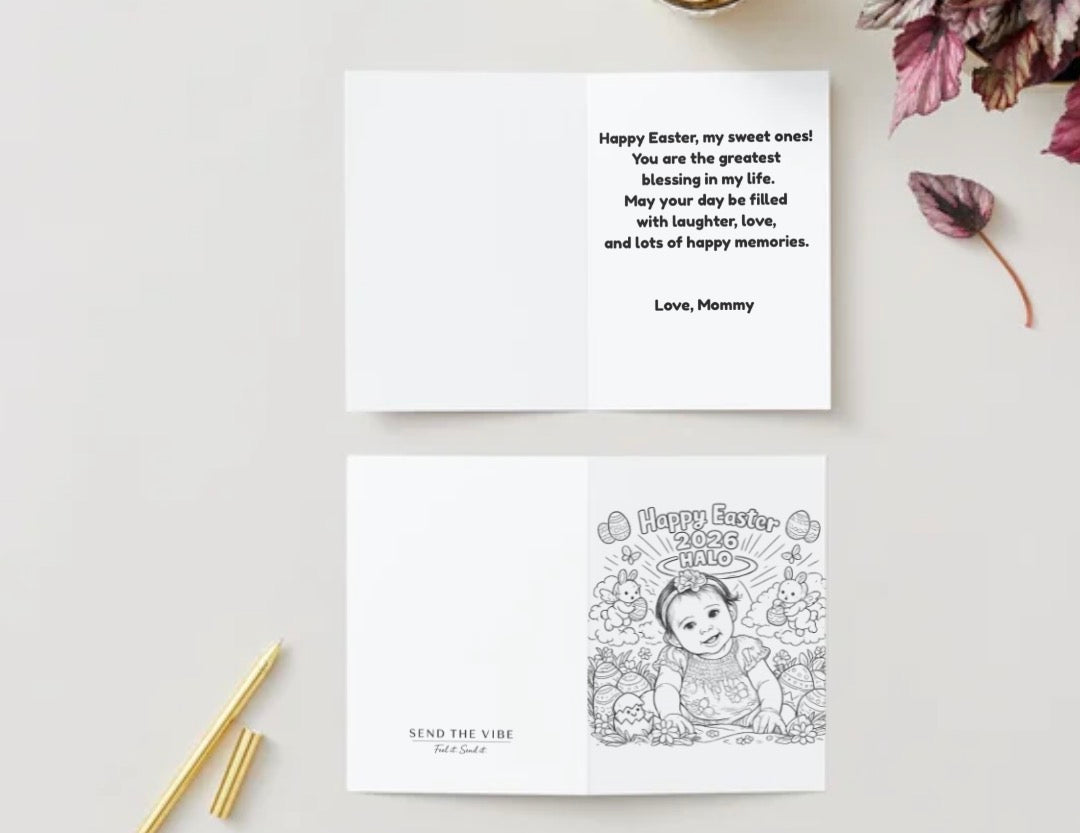 š£Custom kid Easter coloring card š