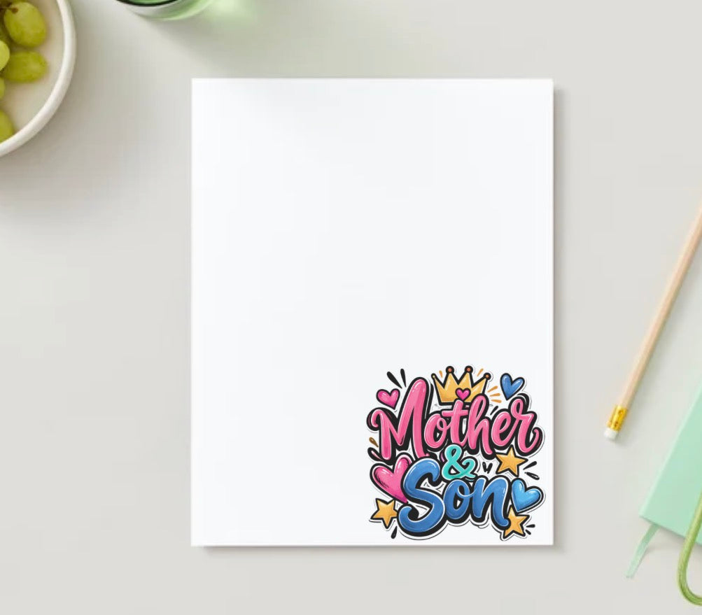 Mom & Son stationery sheet
