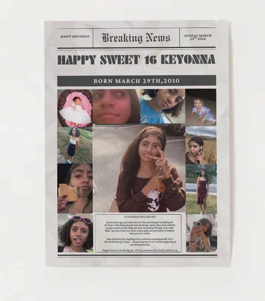 📰 Custom Birthday Newspaper – Personalized One Page Edition