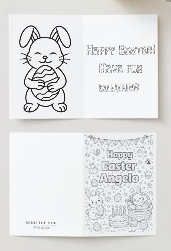🐇Custom Easter Coloring card