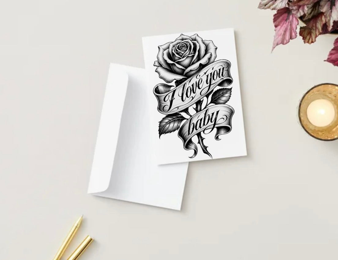 I love you Rose (Blank inside)