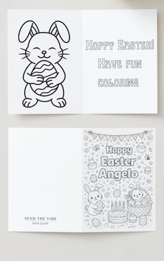 🐇Custom Easter Coloring card