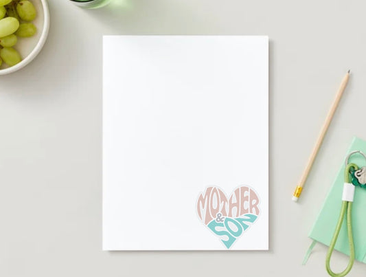 Mom & Son stationery sheet