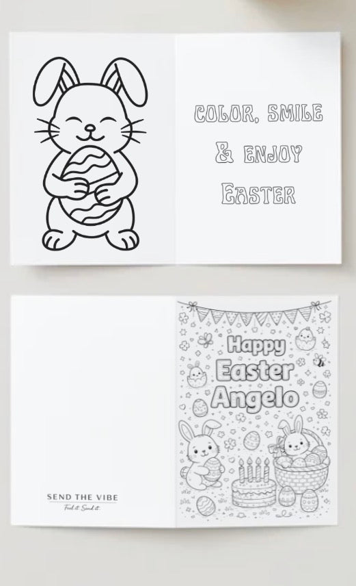 🐇Custom Easter Coloring card