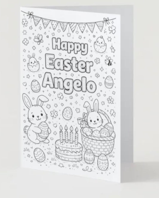 🐇Custom Easter Coloring card