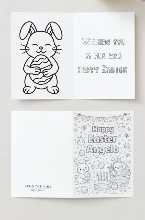 🐇Custom Easter Coloring card