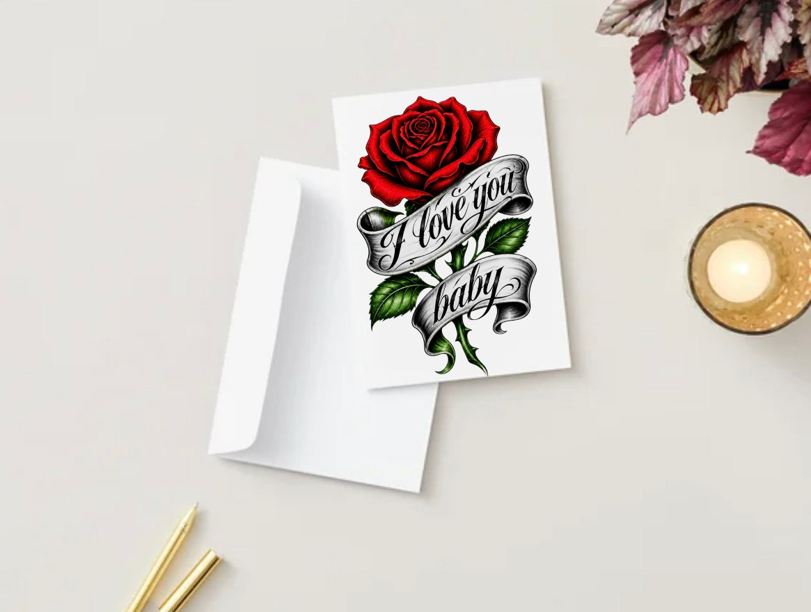 I love you Rose (Blank inside)
