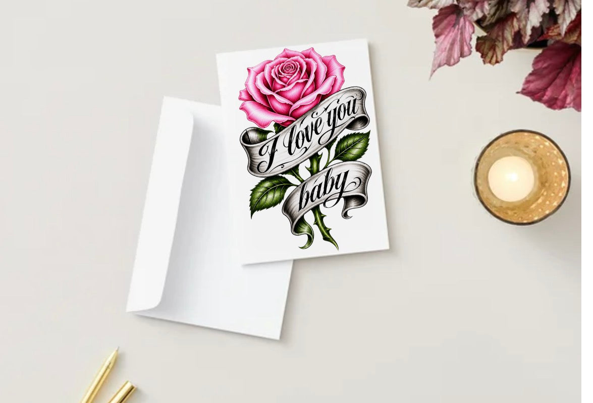 I love you Rose (Blank inside)
