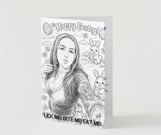 🍭Custom Adult Easter Coloring card 🐣