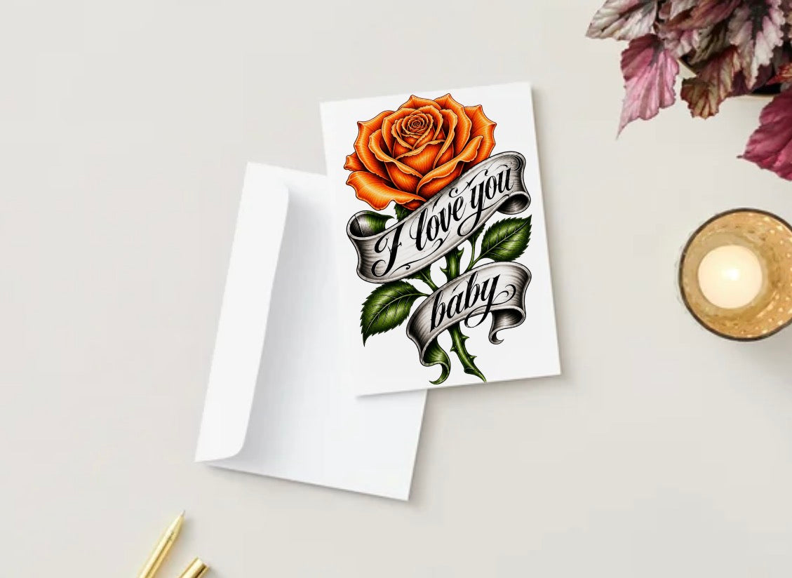 I love you Rose (Blank inside)