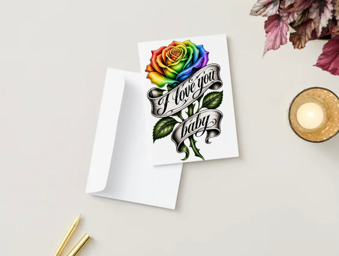 I love you Rose (Blank inside)